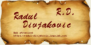 Radul Divjaković vizit kartica